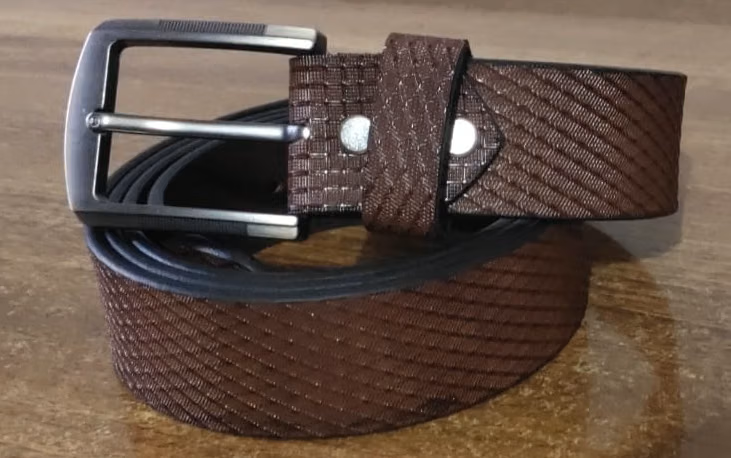Brown Machine Design Leather Belt