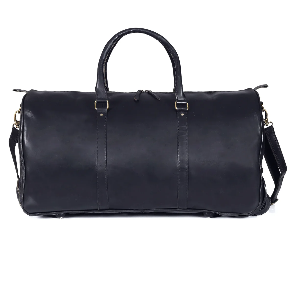 Black Leather Duffle Bag