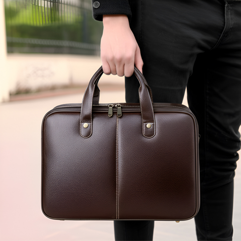 16-Inch Leather Laptop Bag for Men – Genuine Leather Office & Travel Bag